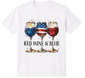 Short Sleeve Red, Wine & Blue Tee