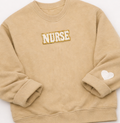 Nurse Sweatshirt w/White Heart on Sleeve