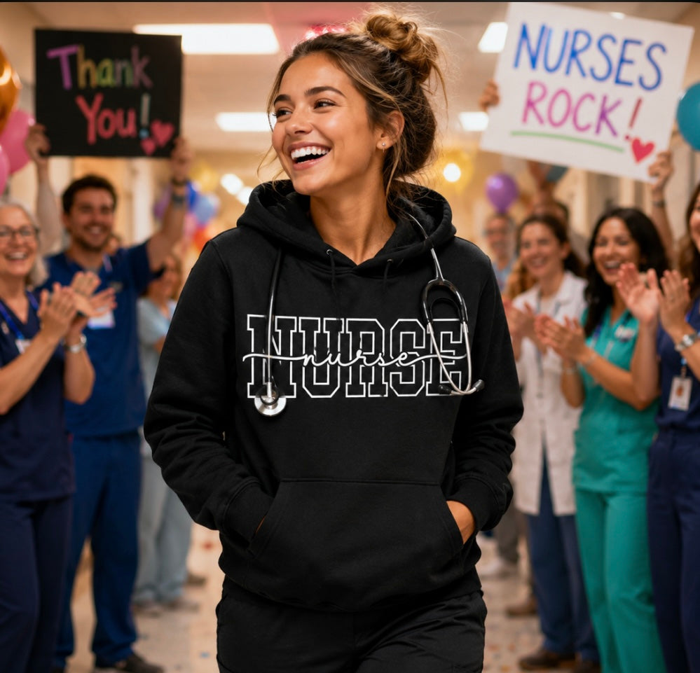 Nurse Hoodie w/Heart on Front