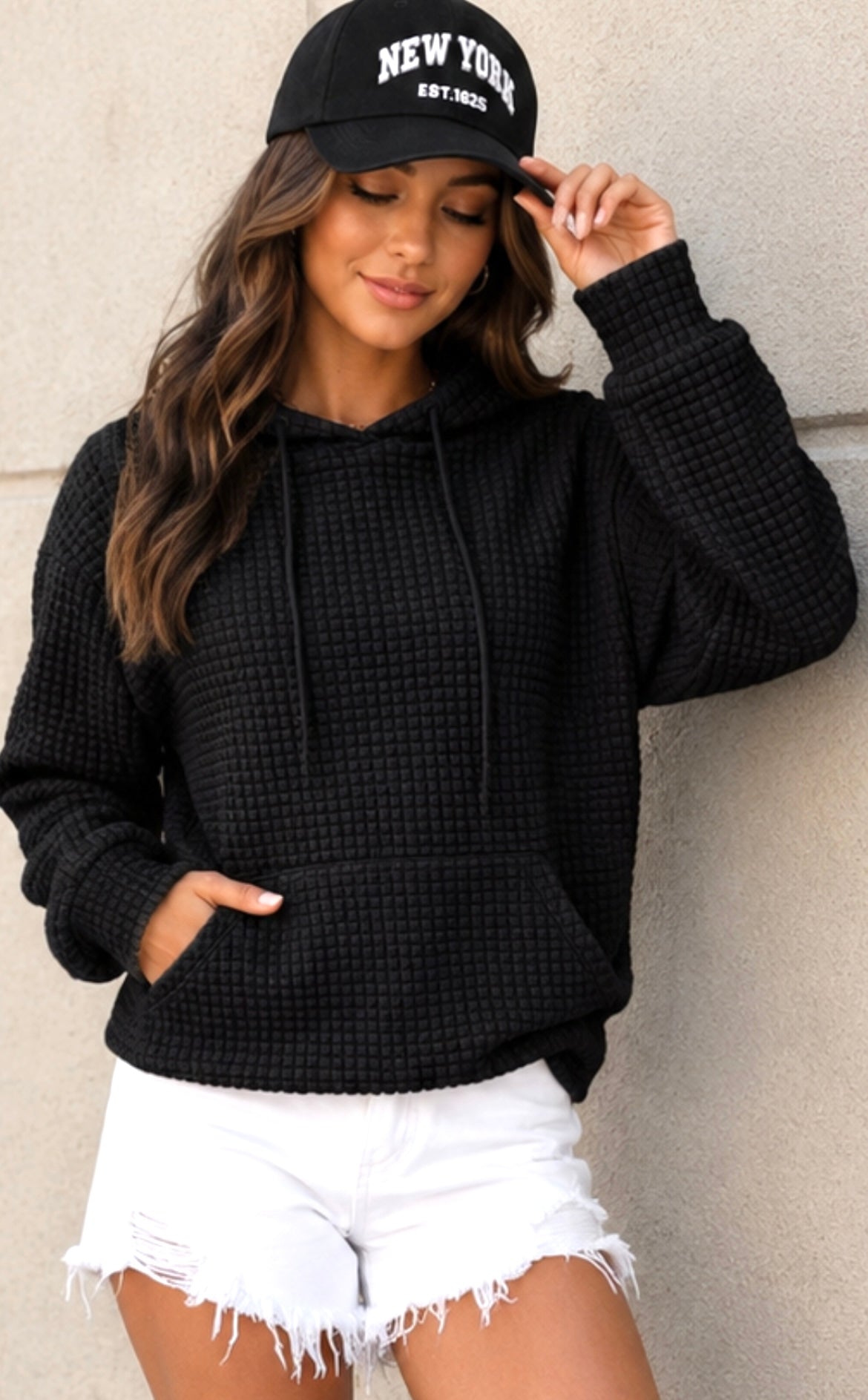 Waffle Pullover Top