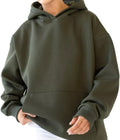 Women's drop shoulder hoodie pullover in military green | cozy casual gift | Heartfelt Designs"