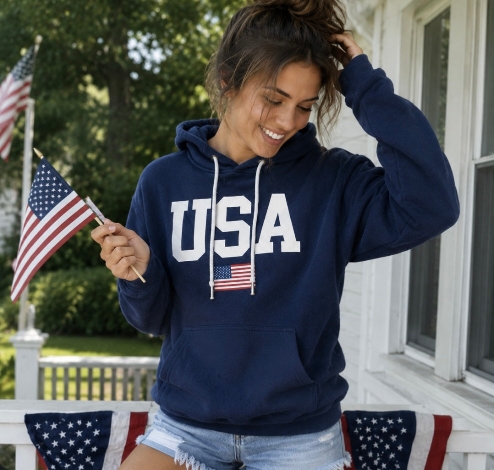 USA Navy Blue Hoodie